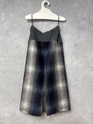 画像3: 2025AW   Bon Vieux Temps　　ウール起毛チェック柄スカート　　90；ネイビー系　 (3)