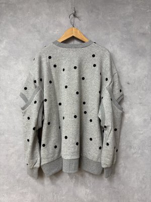 画像3: 2025AW   フランキーグロウ　　DOTS DEFORMED SLEENES SWEATSHIRT　　カラー；GRAY-BLACK DOTS (3)