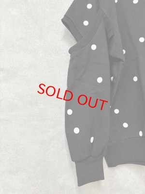 画像2: 2025AW   フランキーグロウ　　DOTS DEFORMED SLEENES SWEATSHIRT　　カラー；BLACK-WHITE DOTS (2)