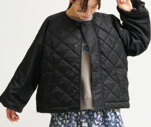 画像1: LILOU+LILY  DIAMOND QUILT JACKET   BLACK   size:38  (1)