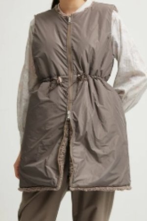 画像2: LILOU+LILY BOA/NYLON REVERSIBLE LONG VEST    B.GRAYGE   size:38  (2)