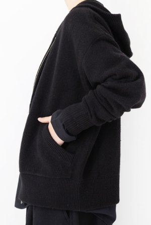 画像3: Veritecoeur     　フーディージップニット　　カラー；BLACK　 サイズ；F (3)