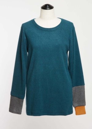 画像1: gomme　ウォームドッキングＴ　1；グリーン　　サイズ；M (1)