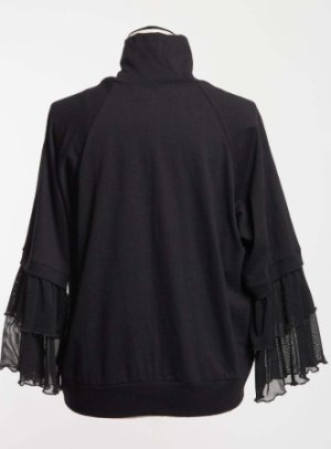 画像2: gomme　フリルカフスＴ　3；黒　サイズ；M (2)