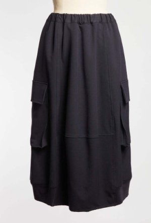 画像1: gomme　カーゴポケットスカート 　　1；紺　サイズ；M (1)