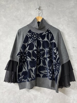 画像1: gomme　フリルカフスＴ　2；グレー　サイズ；M (1)