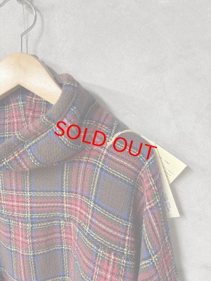 画像5: 2025   快晴堂　　Girl’s　タータンチェック　ハイネックロングプルオーバー　3；レッド系　　サイズ；F (5)