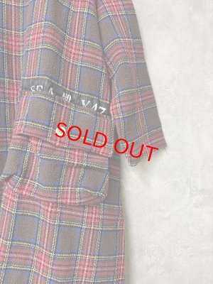 画像2: 2025   快晴堂　　Girl’s　タータンチェック　ワンピース　　3；レッド系　　サイズ；F (2)