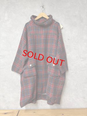 画像1: 2025   快晴堂　　Girl’s　タータンチェック　ハイネックロングプルオーバー　3；レッド系　　サイズ；F (1)