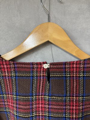 画像4: 2025   快晴堂　　Girl’s　タータンチェック　ワンピース　　3；レッド系　　サイズ；F (4)