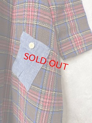 画像5: 2025   快晴堂　　Girl’s　タータンチェック　ワンピース　　3；レッド系　　サイズ；F (5)