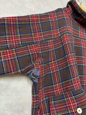 画像4: 2025   快晴堂　　Girl’s　タータンチェック　ハイネックロングプルオーバー　3；レッド系　　サイズ；F (4)