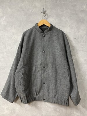 画像1: Veritecoeur     ウールフラノブルゾン  GRAY   サイズ;F (1)