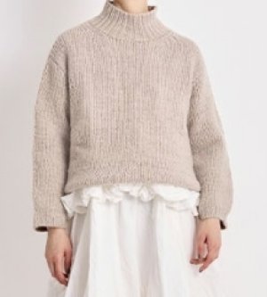 画像3: Veritecoeur    ハンドニットハイネックプルオーバー   BEIGE サイズ;F (3)