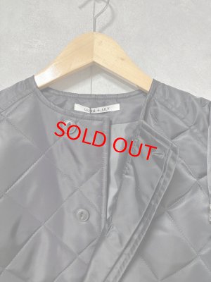画像2: LILOU+LILY 　DIAMOND QUILT JACKET 　　BLACK  　size:38  (2)