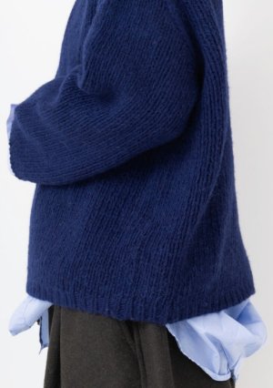 画像4: Veritecoeur    ハンドニットハイネックプルオーバー   NAVY  サイズ;F (4)