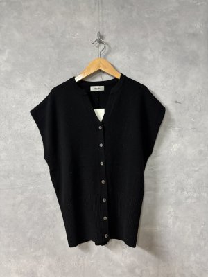 画像1: doux bleu　バックタック ニットベスト　　99；ブラック　サイズ；FREE (1)