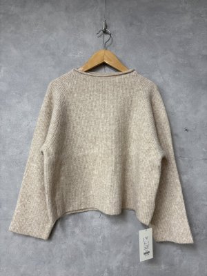 画像1: doux bleu　ラマ畦プルオーバー　20；ベージュ　サイズ；FREE (1)