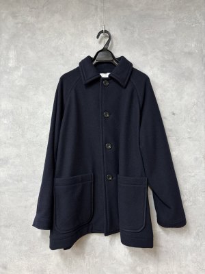 画像1: grin　ソフトウールビーバーハーフコート　　　490；ネイビー　　サイズ；2 (1)