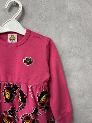 画像2: MY FIRST HYSTERIC DEVILKIN総柄　裏毛ワンピース　　26；マゼンタ (2)