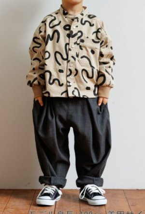 画像5: MakeYourDay　　無地タックバルーンパンツ　（キッズサイズ）　　カラー；チャコール (5)