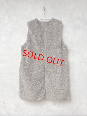 画像1: LILOU+LILY BOA/NYLON REVERSIBLE LONG VEST  　　B.GRAYGE　 　size:38  (1)