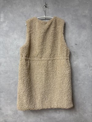 画像3: LILOU+LILY BOA/NYLON REVERSIBLE LONG VEST  　　A.IVORY  　size:38  (3)
