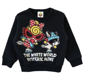 画像1: MY FIRST HYSTERIC　THE WHITE WORLD WITH J 裏毛トレーナー    10；ブラック (1)