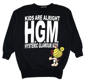 画像1: Hystericmini　H.G.M. 裏毛 BIGトレーナー　　10；ブラック (1)