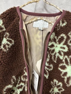 画像2: OCEAN&GROUND 　Jr.ジャガードボアジャンパー　　カラー；ブラウン　　サイズ；90 (2)