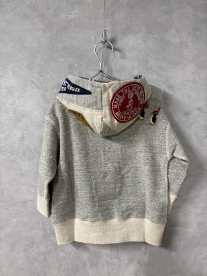 画像4: 2025秋冬　DENIMDUNGAREE　 	  ウラケ PENNIE ワッペン パーカー　　3；グレー (4)