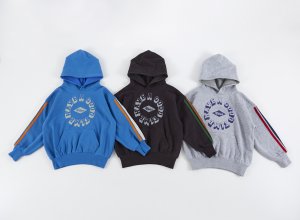 画像1: OCEAN&GROUND ラインフードスウェット　　カラー；チャコール (1)