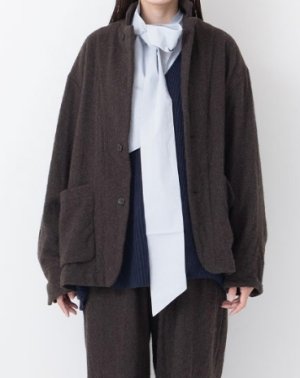 画像2: Veritecoeur    ウールテーラードジャケット　　BROWN　　サイズ；F (2)