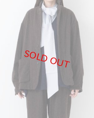 画像2: Veritecoeur    ウールテーラードジャケット　　BROWN　　サイズ；F (2)