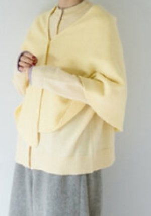 画像2: YARRA 　ラムウール配色ニットカーディガン　25；イエロー　FREE (2)