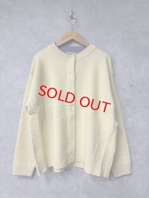 画像1: YARRA 　ラムウール配色ニットカーディガン　25；イエロー　FREE (1)