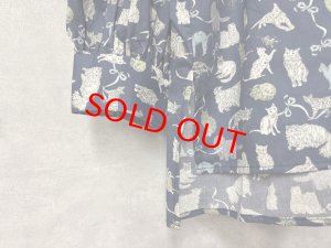 画像2: LILOU+LILY　　 LIBERTY TANA LAWN SHIRTS 〈CAT〉  ネイビー　　サイズ；38 (2)