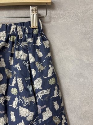 画像3: LILOU+LILY　　 LIBERTY TANA LAWN CAT  スカート　ネイビー　　サイズ；38 (3)