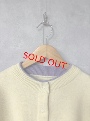 画像2: YARRA 　ラムウール配色ニットカーディガン　25；イエロー　FREE (2)