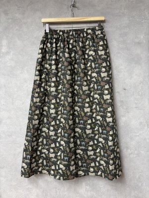 画像4: LILOU+LILY　　 LIBERTY TANA LAWN CAT  スカート　ブラック　サイズ；38 (4)