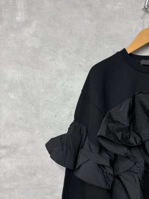 画像2: 2025秋冬　  nunuforme 　　ランダム フリル スウェット　　BLACK　　サイズ；2 (2)