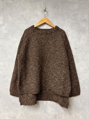 画像1: doux bleu　MIXニットプルオーバー　60；ブラウン　　サイズ；FREE (1)