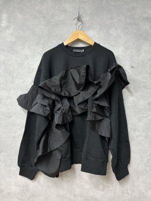 画像1: 2025秋冬　  nunuforme 　　ランダム フリル スウェット　　BLACK　　サイズ；2 (1)