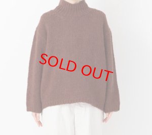 画像2: Veritecoeur    ハンドニットハイネックプルオーバー　BROWN     サイズ；F (2)