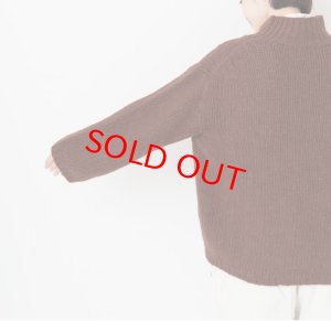 画像4: Veritecoeur    ハンドニットハイネックプルオーバー　BROWN     サイズ；F (4)