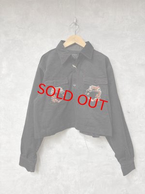 画像1: 2025秋冬　MARET(マレ)  　Maret Souvenir Cropped Shirt　　2；黒　　サイズ；2 (1)