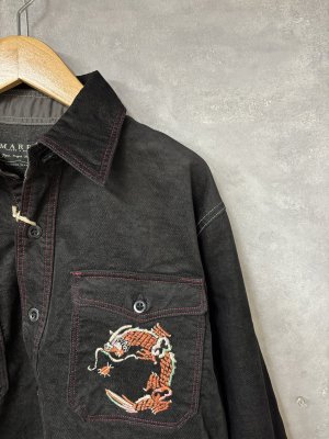 画像2: 2025秋冬　MARET(マレ)  　Maret Souvenir Cropped Shirt　　2；黒　　サイズ；1 (2)