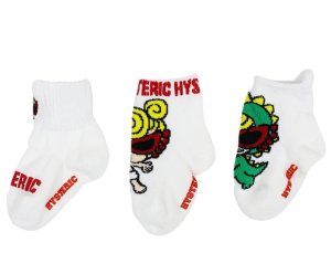 画像1: ☆Hystericmini　BABY 3P ソックス　　00；ホワイト (1)