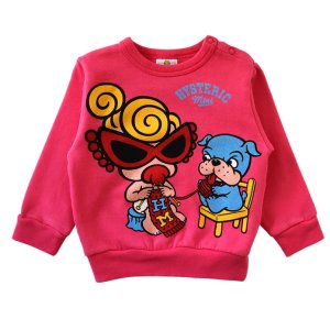 画像1: MY FIRST HYSTERIC　KNIT WITH MINI&BB 裏起毛トレーナー　　26；マゼンタ (1)