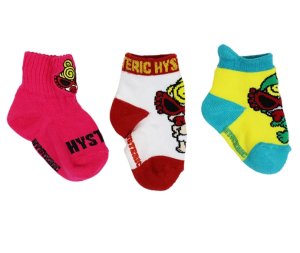 画像2: ☆Hystericmini　BABY 3P ソックス　　90；マルチ (2)